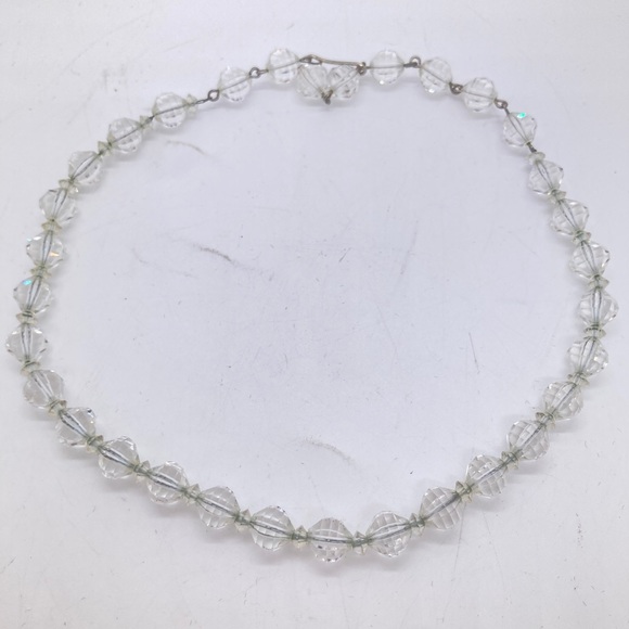Vintage Faceted Glass Necklace Hook Closure 2 Styles of Beads - Picture 3 of 4
